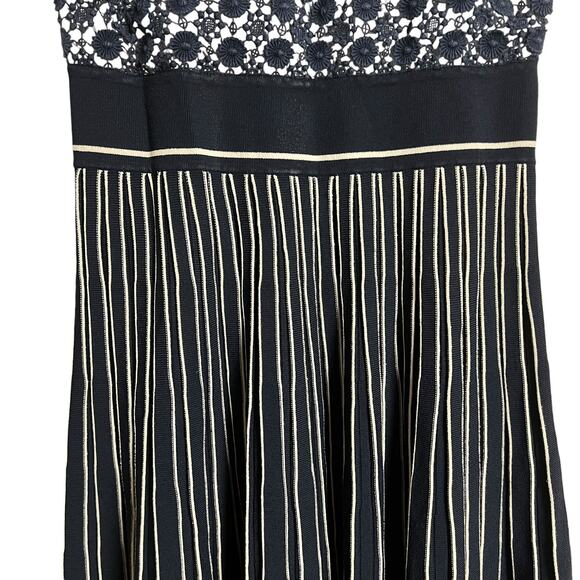 Tory Burch Navy Blue Sleeveless Pleated Knit Crewneck Midi Sweater Dress Size XS - Picture 10 of 13